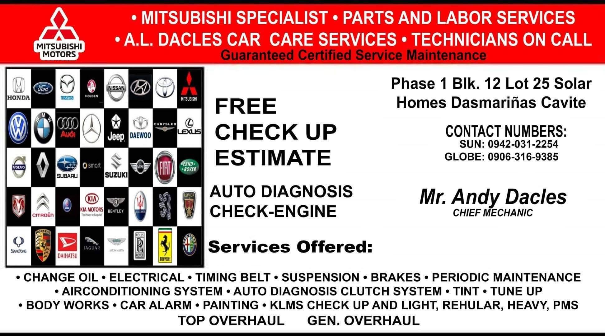 A.L Dacles Car Care Services automotive Repair Shop and Aircon Repair Shop