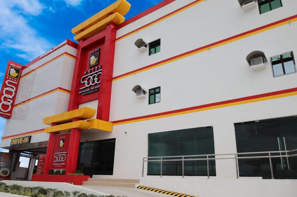Hotel Sogo General Trias building exterior with red and yellow accents under a clear blue sky.