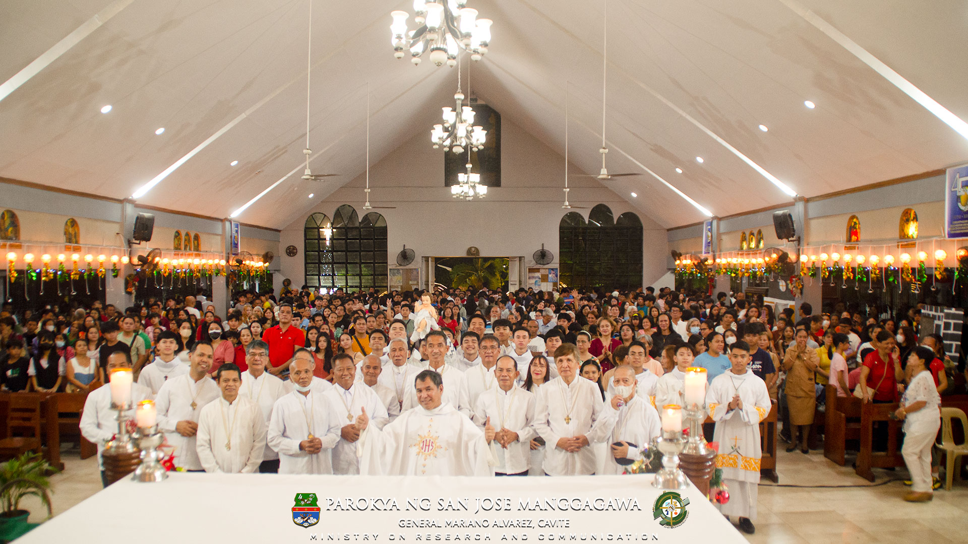 San Jose Manggagawa Parish congregation gathered inside the church in General Mariano Alvarez, Cavite.